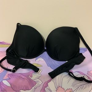 Like New Breeza Black Push-Up Underwire Bikini Top